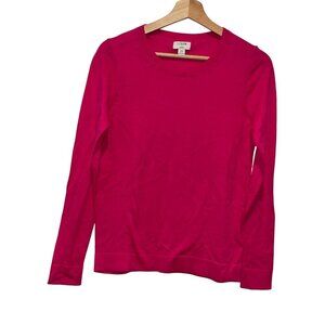 J.Crew Hot Pink 100% Cotton Crewneck  Pullover Sweater Women's Size XS